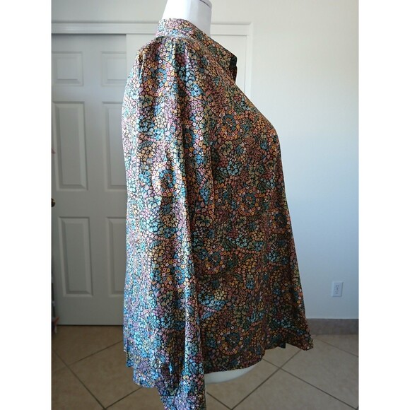J.Crew Liberty Fabrics Womens Blouse Shirt Size 20 Long Sleeve Button Floral - Picture 4 of 16